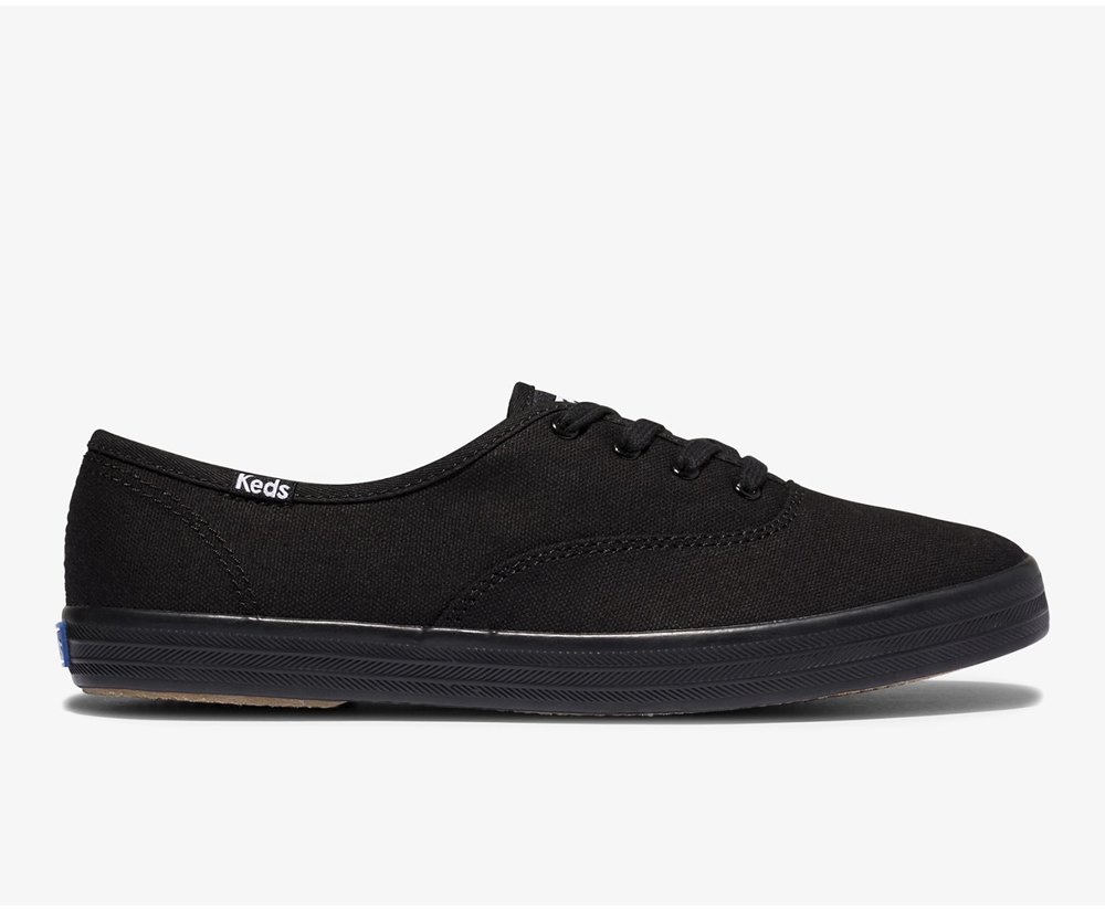 Tenis Keds Mujer Negros - Champion Organic Cotton Lona - 0351-KFDBS